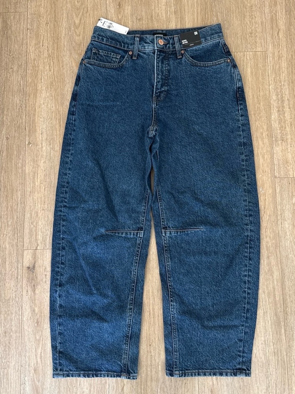 NWT Express Barrel Mid Rise Dark Blue Jeans 0